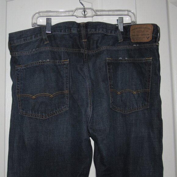 AMERICAN EAGLE Men’s Relaxed Straight Dark Wash Jeans Size 40 x 30 - Picture 5 of 8